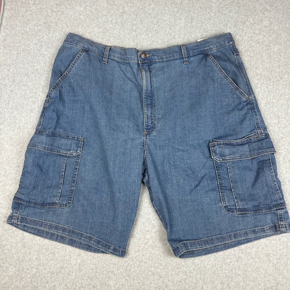 Wrangler Blue Denim Cargo Shorts Stretch Size 42 ZM6ADMD Y2K Skate